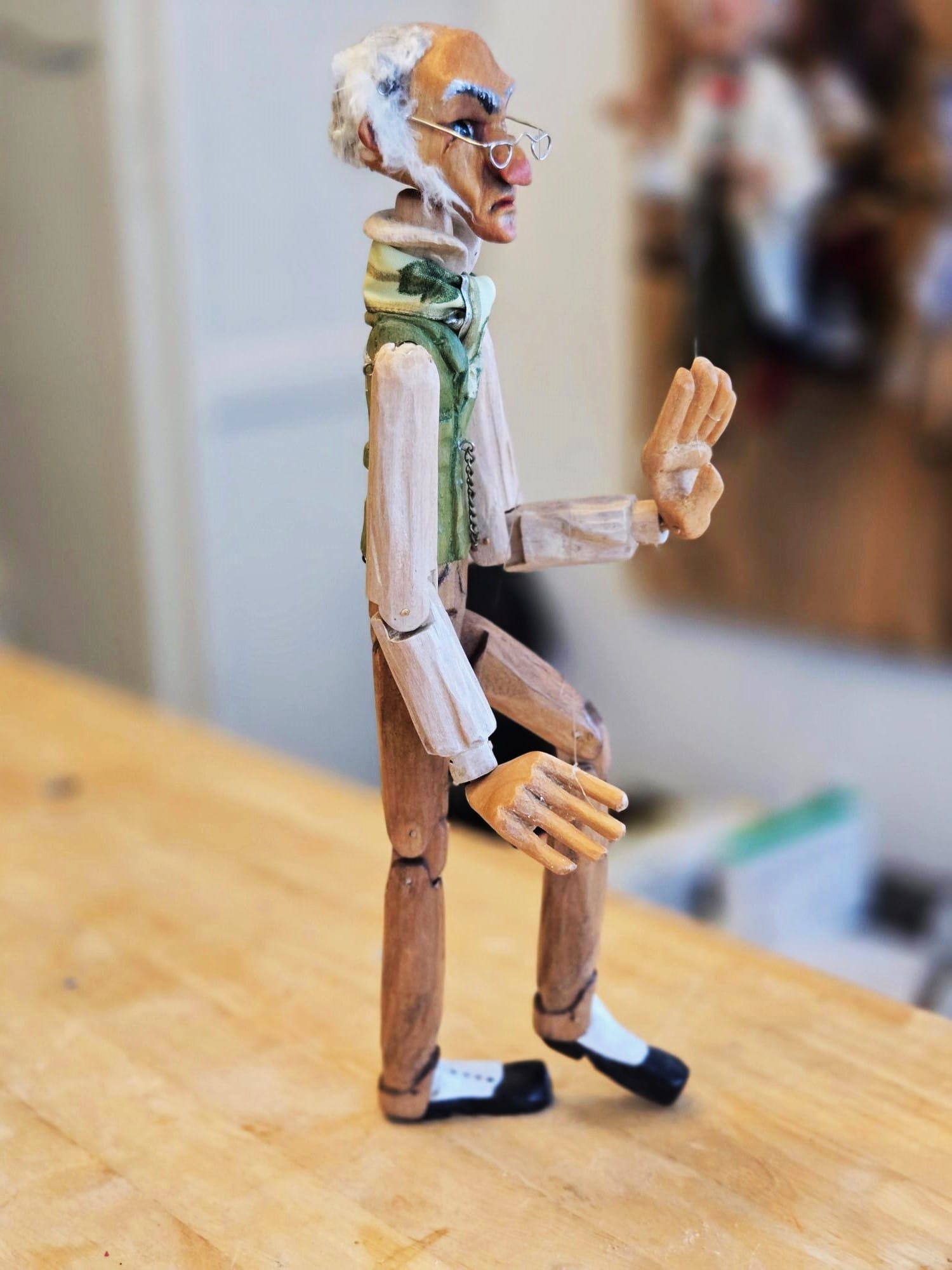 Scrooge Handgemaakte Houten Marionette - Afbeelding 4
