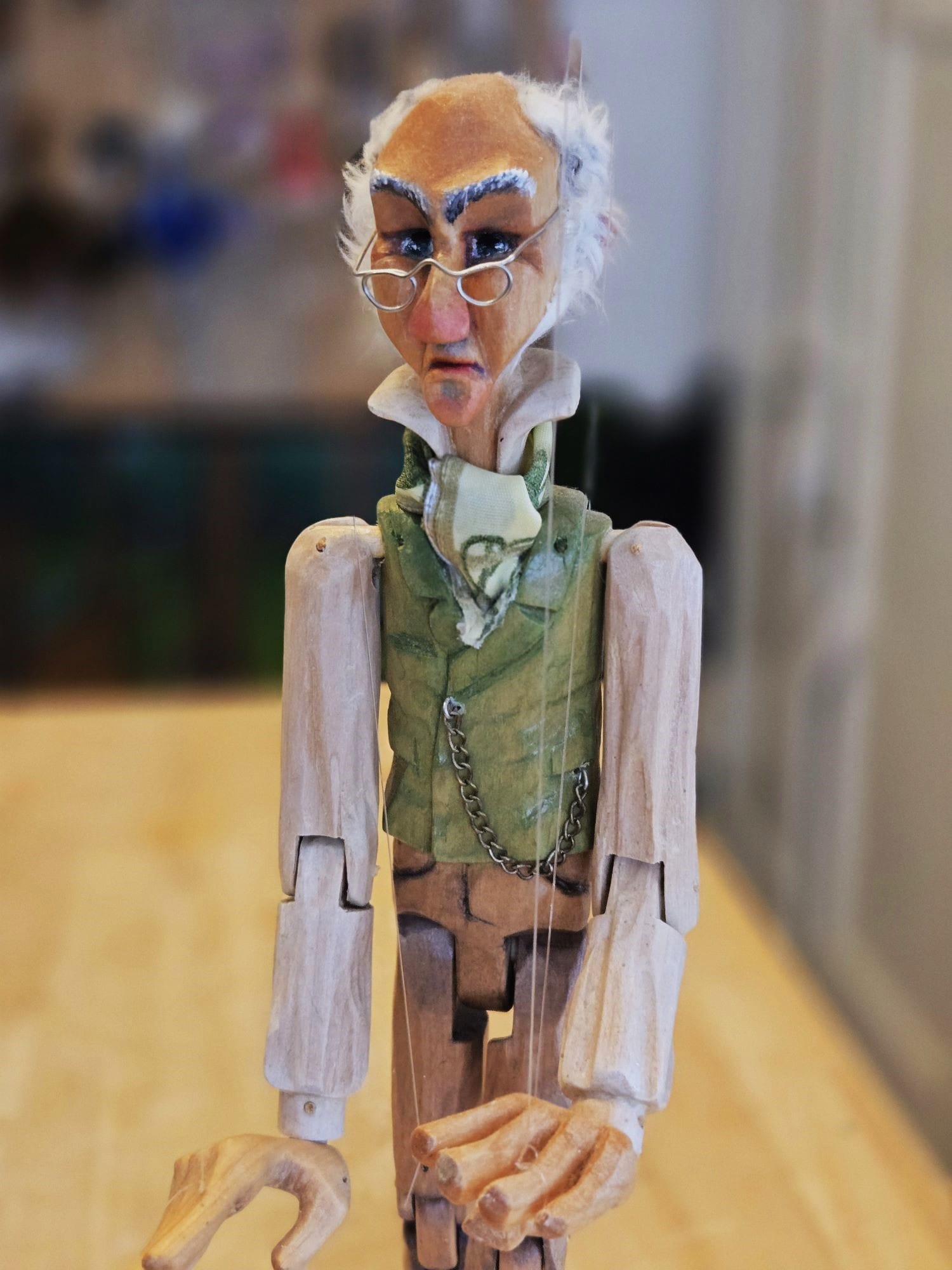 Scrooge Handgemaakte Houten Marionette - Afbeelding 7
